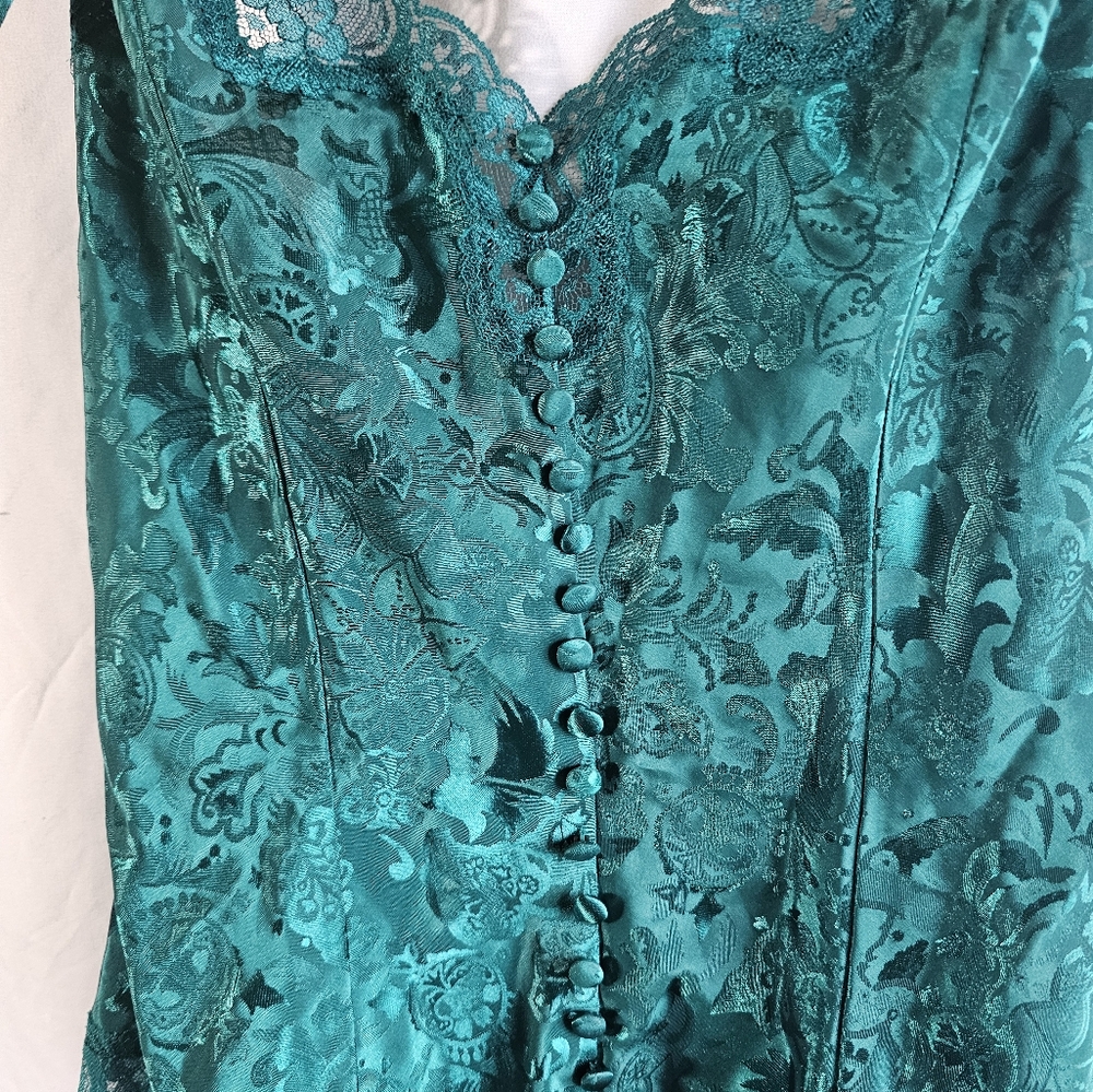 Vintage Victoria Secret Gold Label Teddy Small Hunter Green - Picture 3 of 5